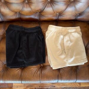 Black and Cream Sweat Shorts Duo